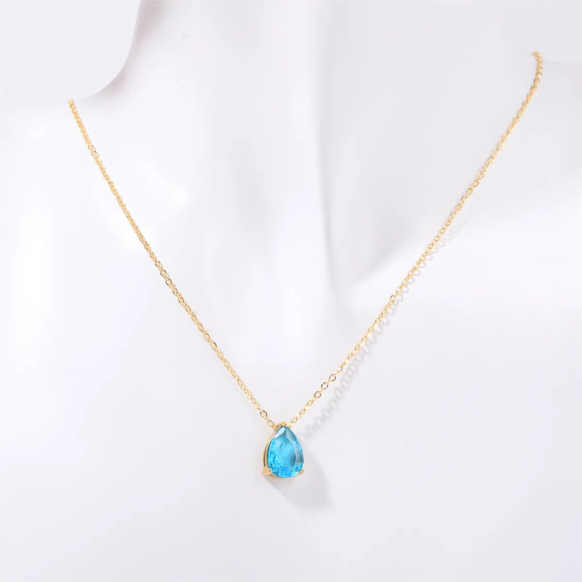 Water Drop Zircon Birthstones Necklace